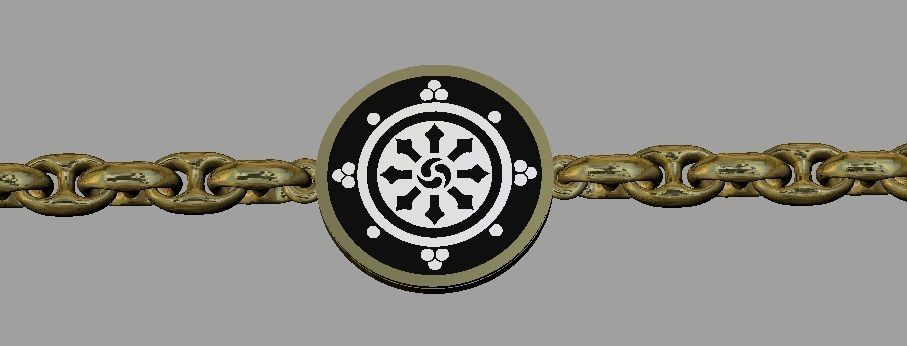 pendant with symbols - with or without enamel 3D print model_6