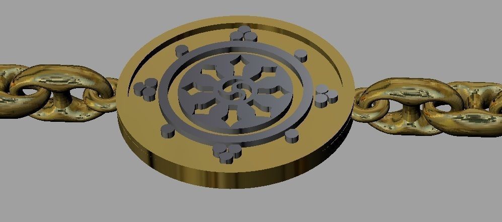 pendant with symbols - with or without enamel 3D print model_7