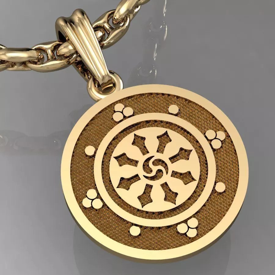 pendant with symbols - with or without enamel 3D print model_0