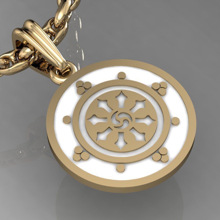 pendant with symbols - with or without enamel 3D print model_1