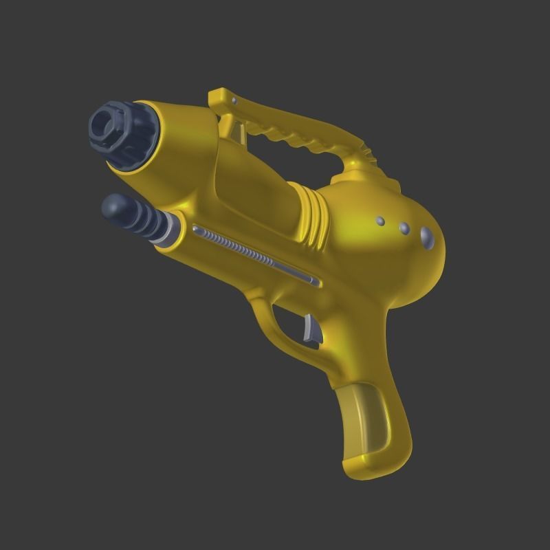 Toy Gun Low-poly 3D model_14