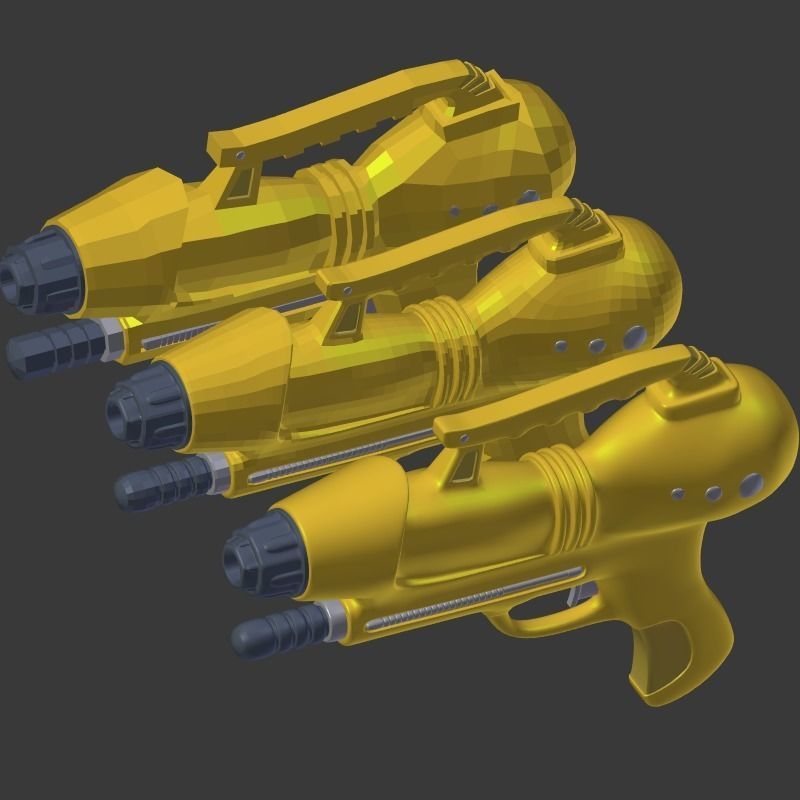 Toy Gun Low-poly 3D model_16