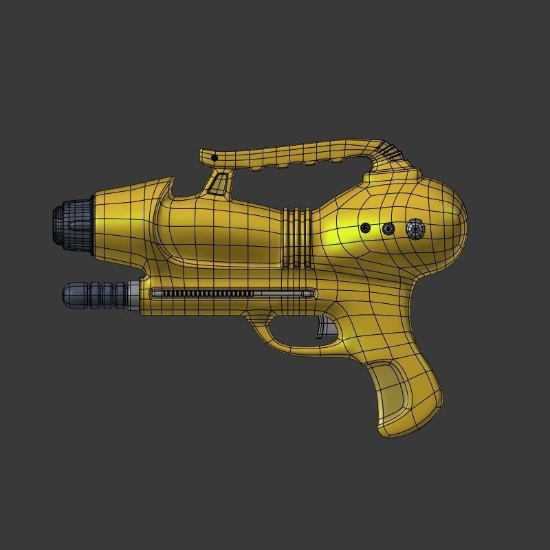 Toy Gun Low-poly 3D model_5