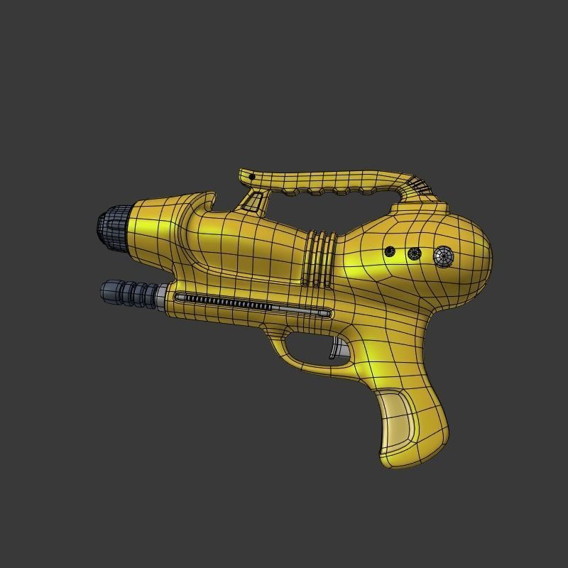 Toy Gun Low-poly 3D model_2