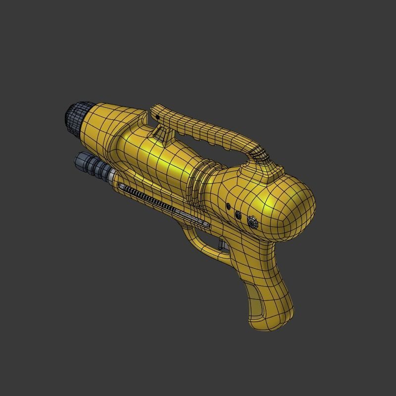 Toy Gun Low-poly 3D model_11