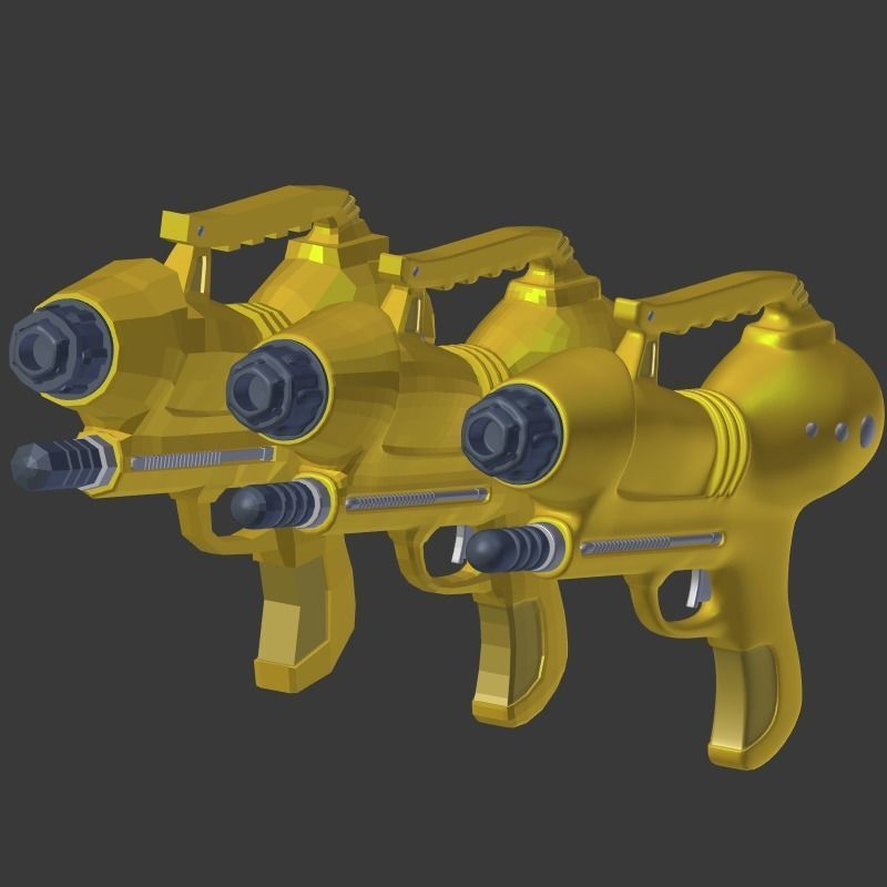 Toy Gun Low-poly 3D model_18
