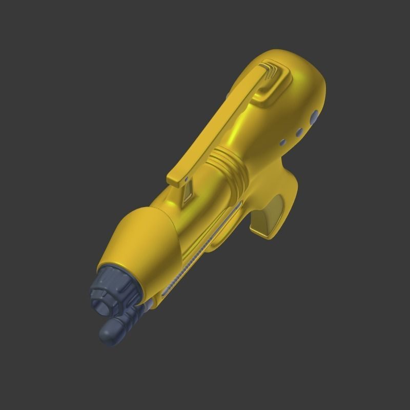 Toy Gun Low-poly 3D model_9