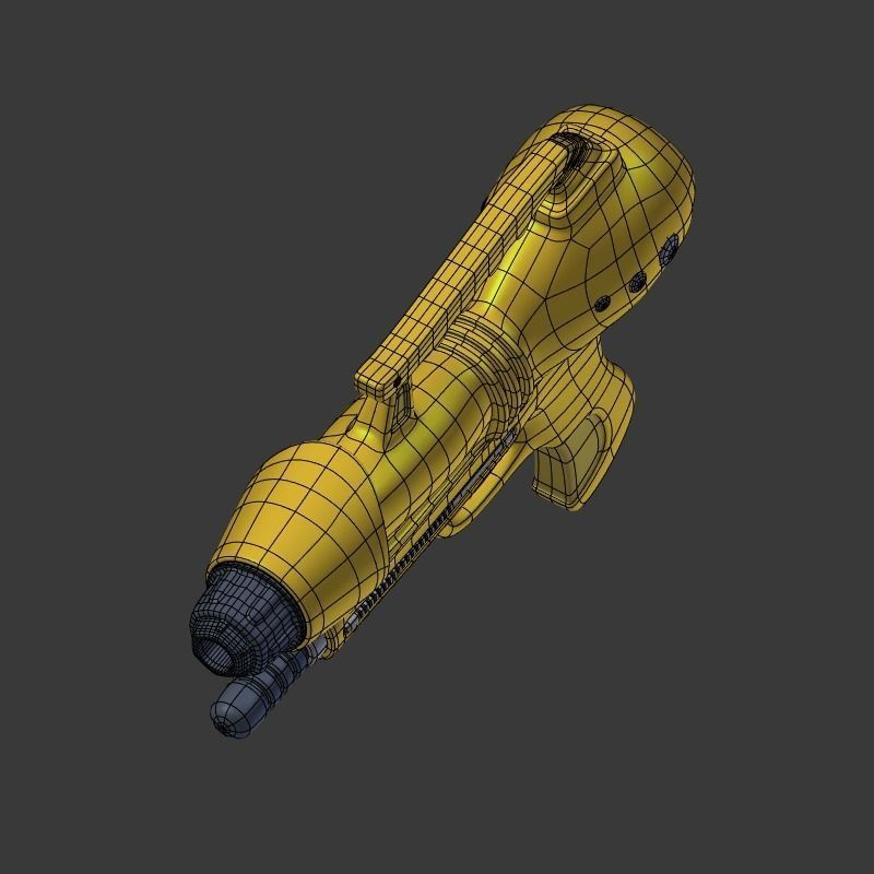 Toy Gun Low-poly 3D model_8