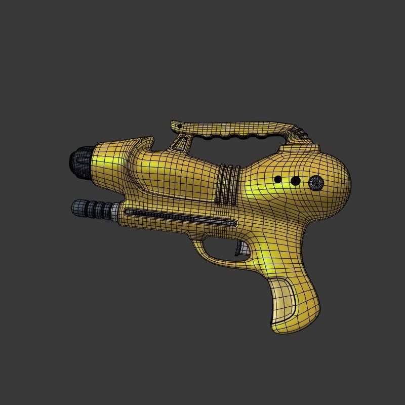Toy Gun Low-poly 3D model_3