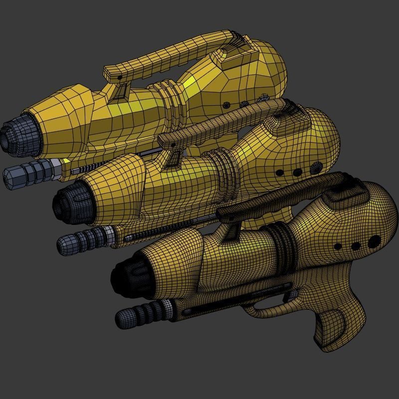 Toy Gun Low-poly 3D model_19