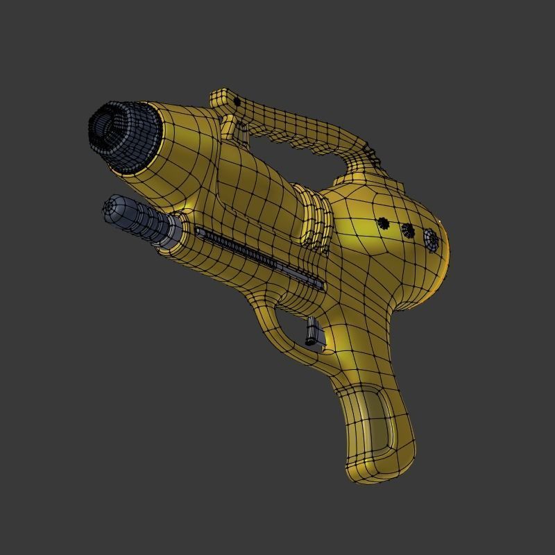 Toy Gun Low-poly 3D model_15