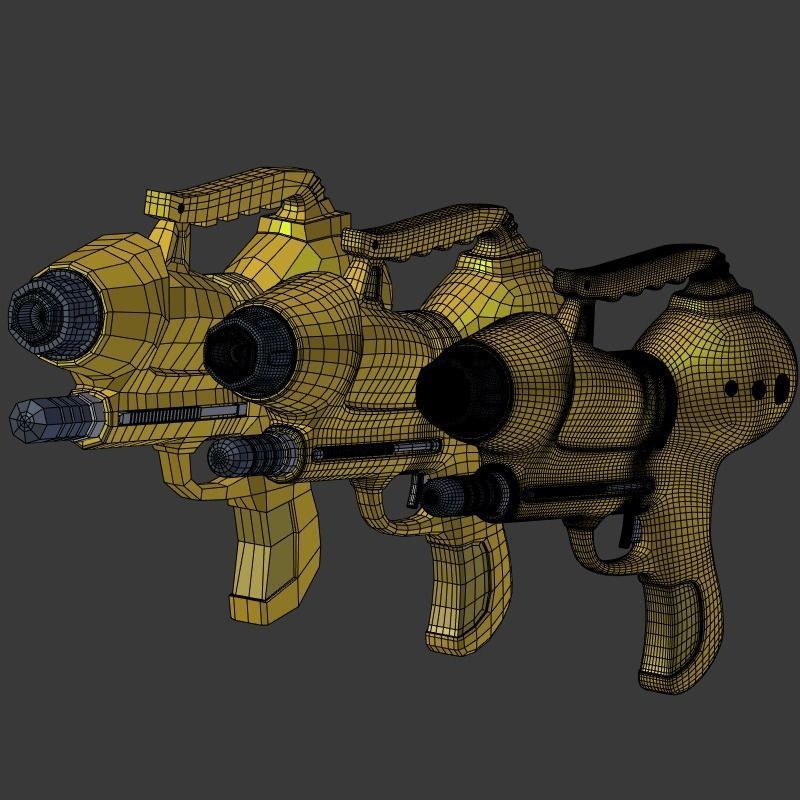 Toy Gun Low-poly 3D model_17