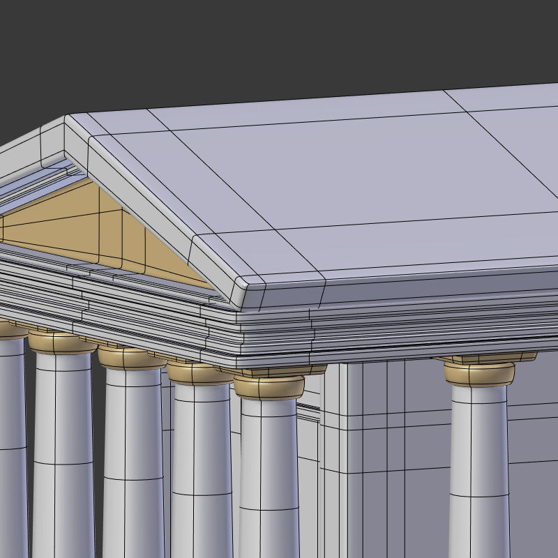 Cartoon Greek Temple Low-poly 3D model_16