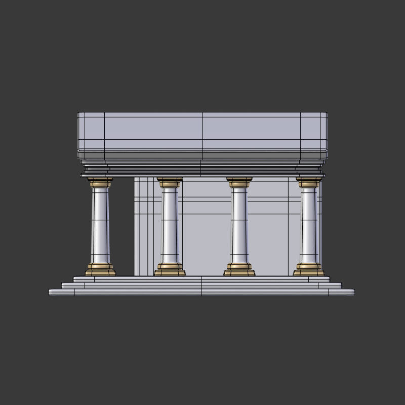 Cartoon Greek Temple Low-poly 3D model_8