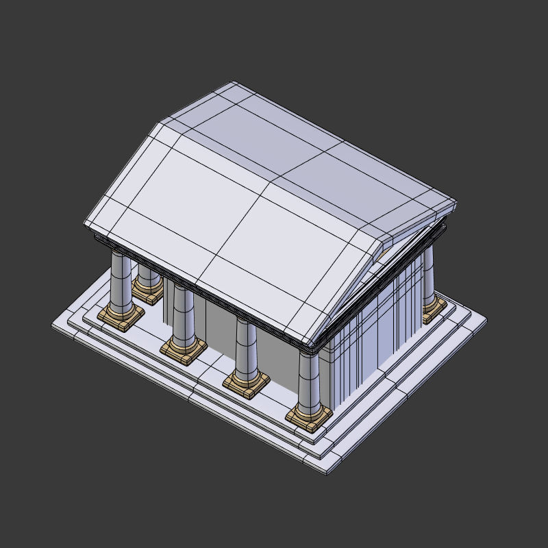 Cartoon Greek Temple Low-poly 3D model_12