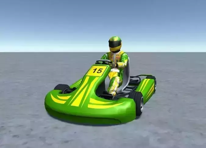 Low Poly Kart With Player 4 Low-poly 3D model