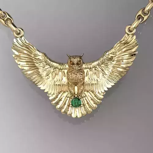   fashion necklaces owl with gem     