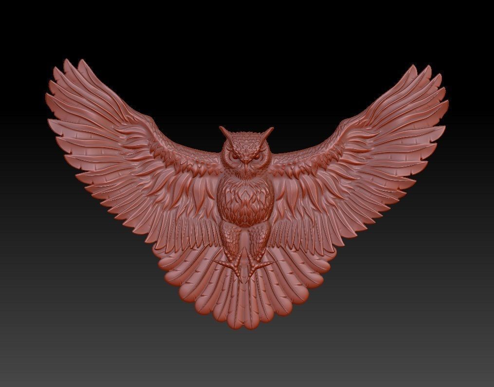   fashion necklaces owl with gem      3D print model_1