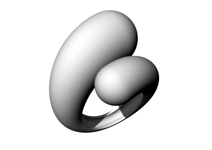 An 47 silver ring 3D print model