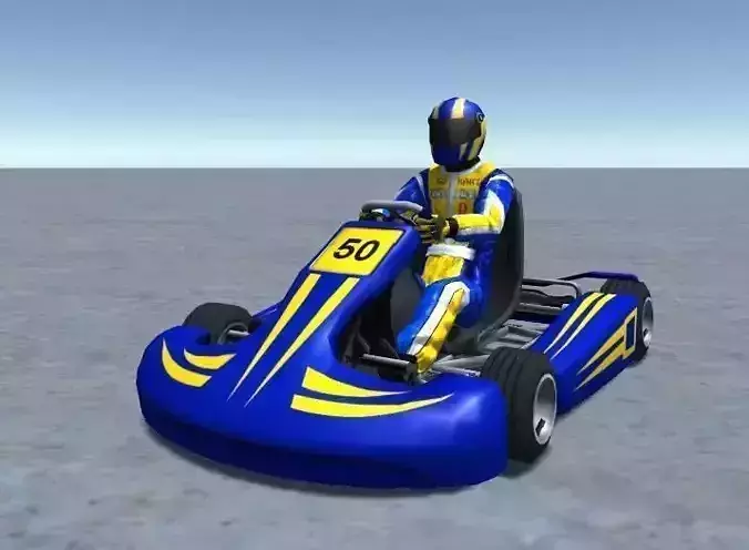 Low Poly Kart With Player 5 Low-poly 3D model
