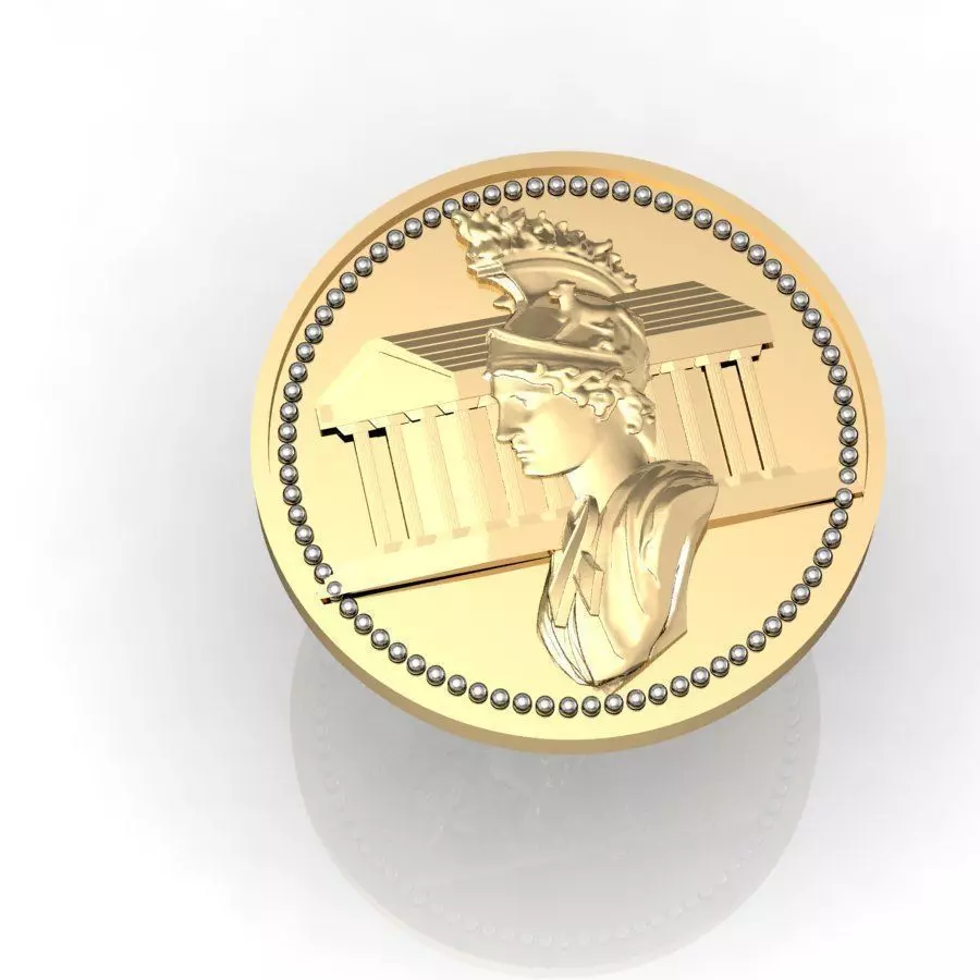 greek coin pendant two options 3D print model