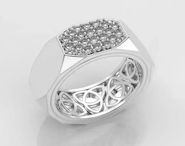 Engagement ring washer with stones 399 3D print model