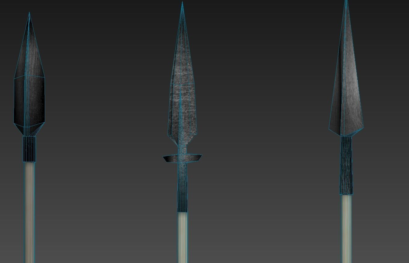  Three Spear Low-Poly Free low-poly 3D model_3