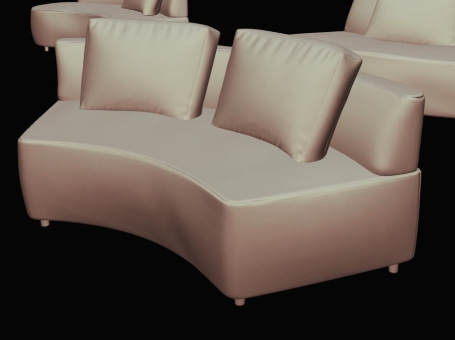 Modular Gemini Modern Sofa Pack Low-poly 3D model_6