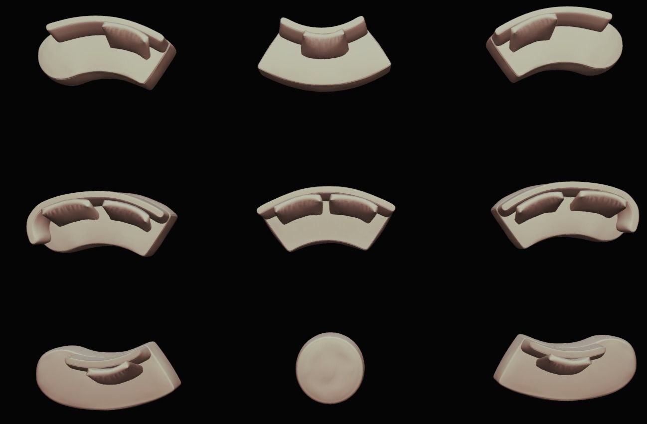 Modular Gemini Modern Sofa Pack Low-poly 3D model_1