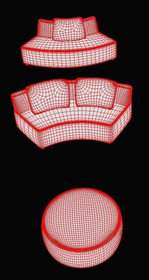 Modular Gemini Modern Sofa Pack Low-poly 3D model_10