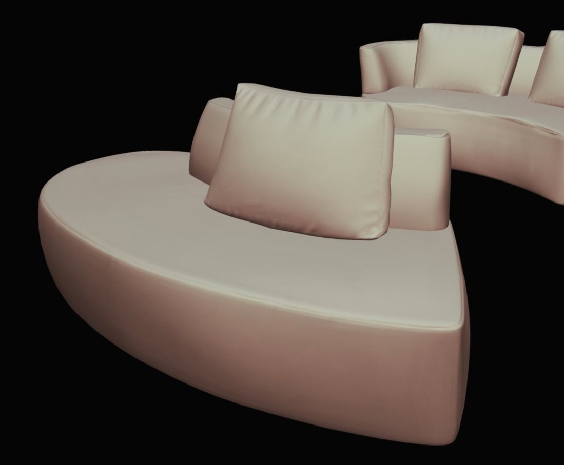Modular Gemini Modern Sofa Pack Low-poly 3D model_7