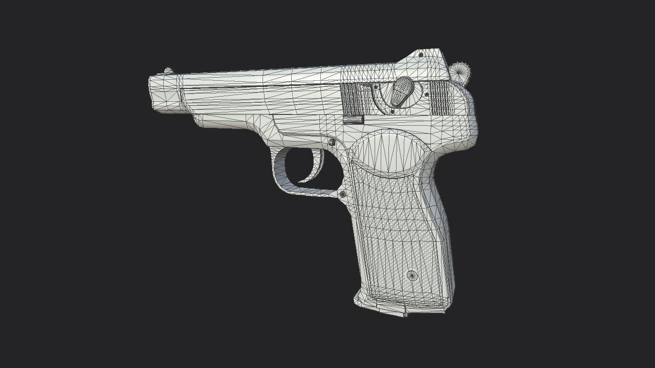 APS Stechkin automatic pistol Low-poly 3D model_10