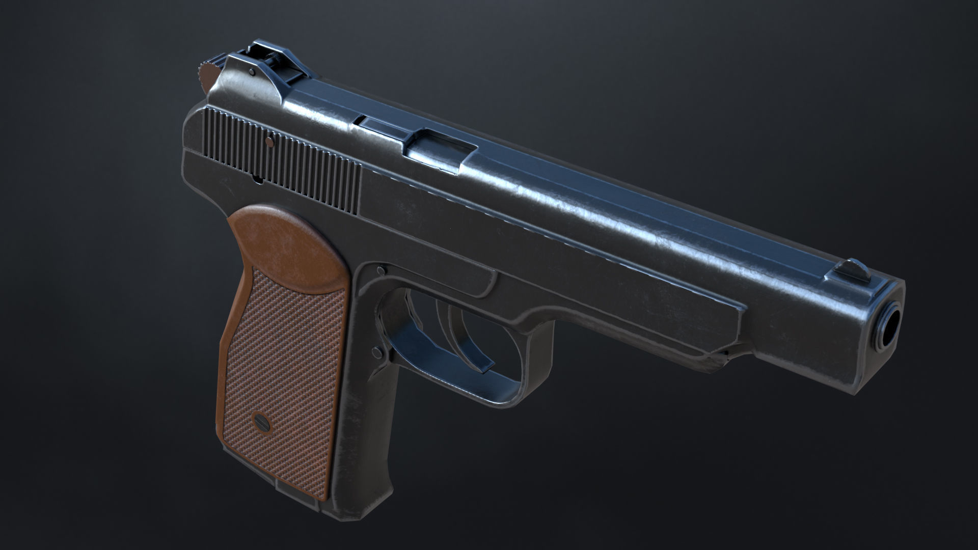 APS Stechkin automatic pistol Low-poly 3D model_5