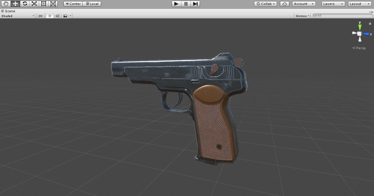 APS Stechkin automatic pistol Low-poly 3D model_12