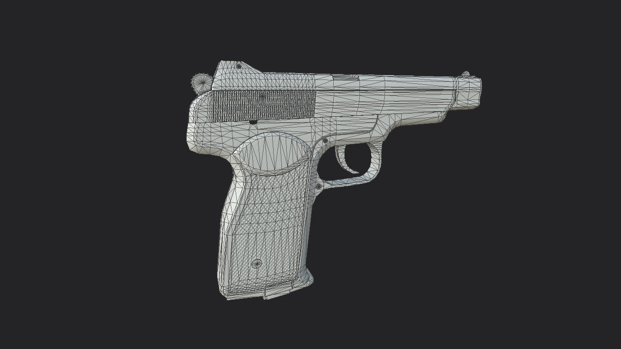 APS Stechkin automatic pistol Low-poly 3D model_11