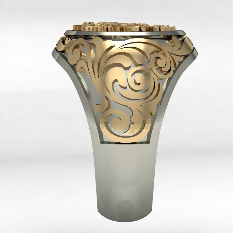 signet ring for men with the coat of arms of Poland  3D print model_4