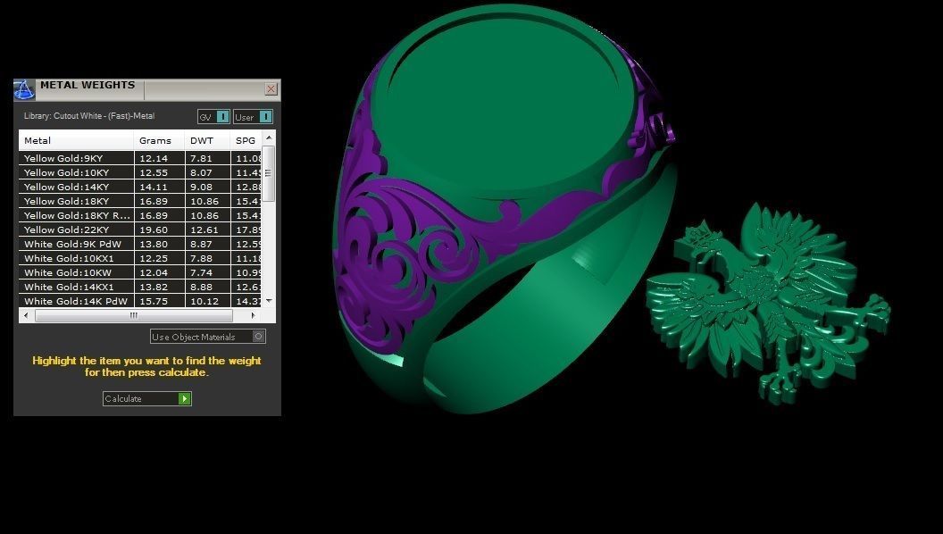 signet ring for men with the coat of arms of Poland  3D print model_7