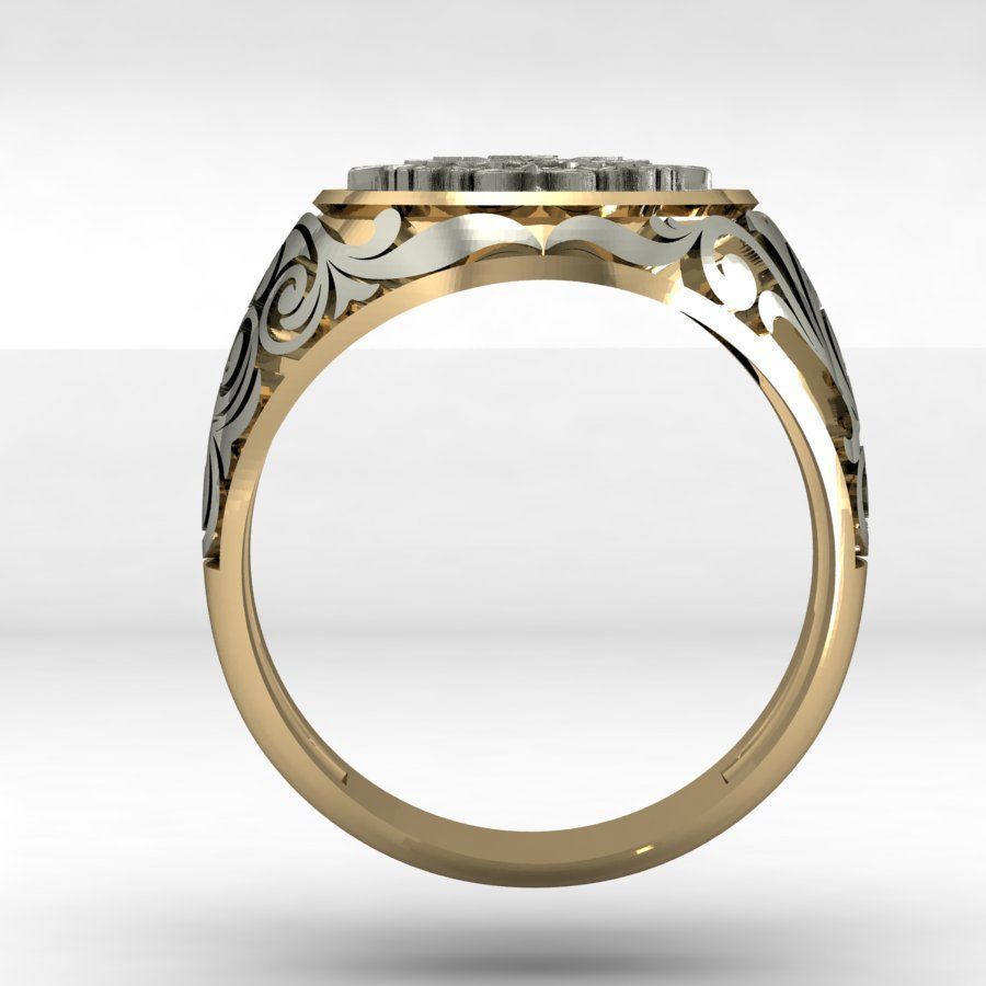 signet ring for men with the coat of arms of Poland  3D print model_2