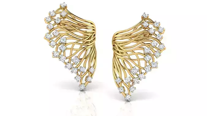 Alder Root Stud Earring 3D print model