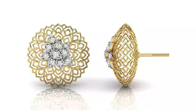 Ber Leaf Stud Earring