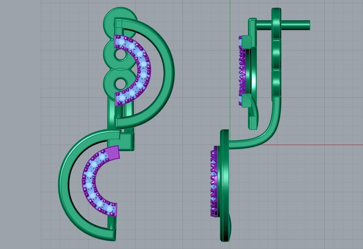 Casual Curve Ear Jacket 3D print model_6