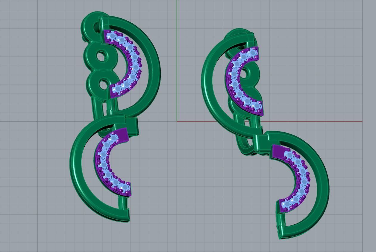 Casual Curve Ear Jacket 3D print model_5