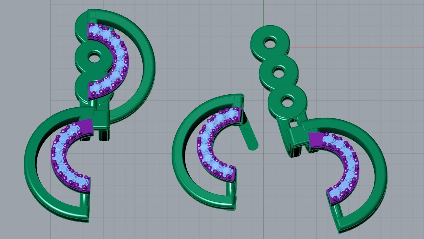 Casual Curve Ear Jacket 3D print model_3