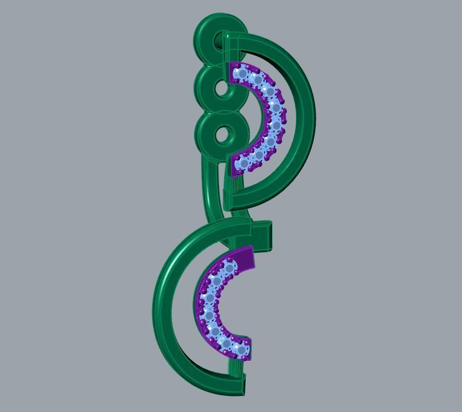 Casual Curve Ear Jacket 3D print model_4