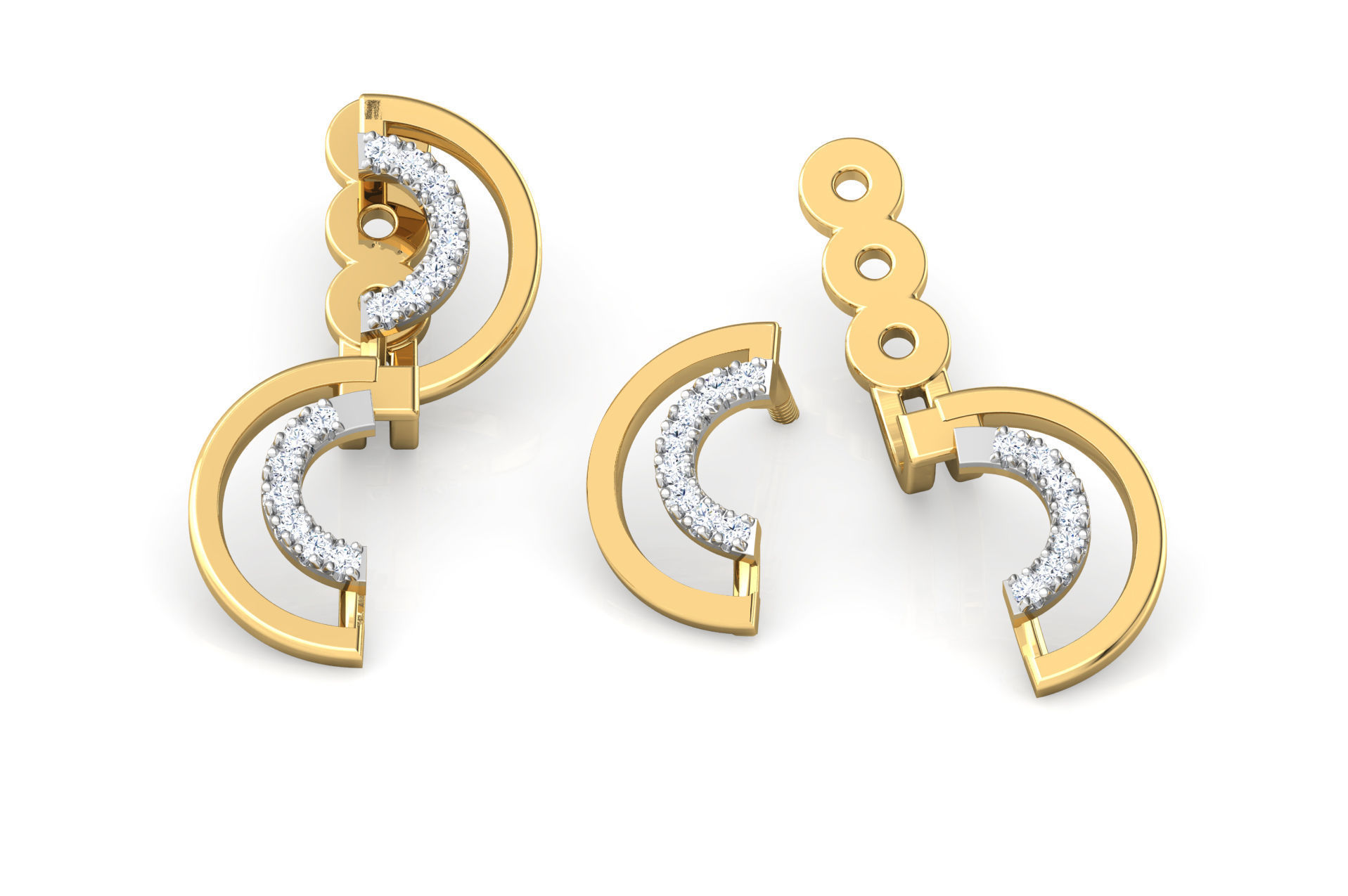 Casual Curve Ear Jacket 3D print model_1