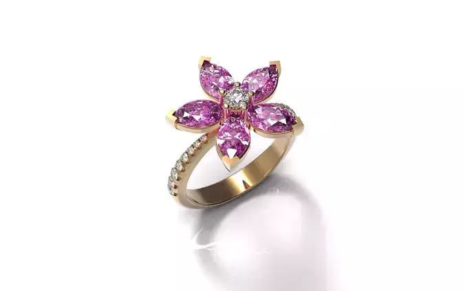 Marquise Pink Sapphire Ring