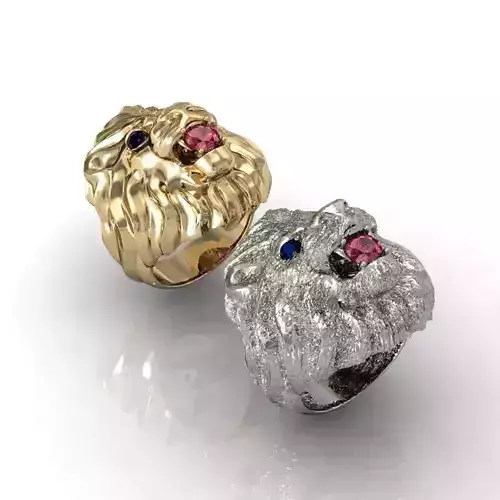 2 lion  rings  