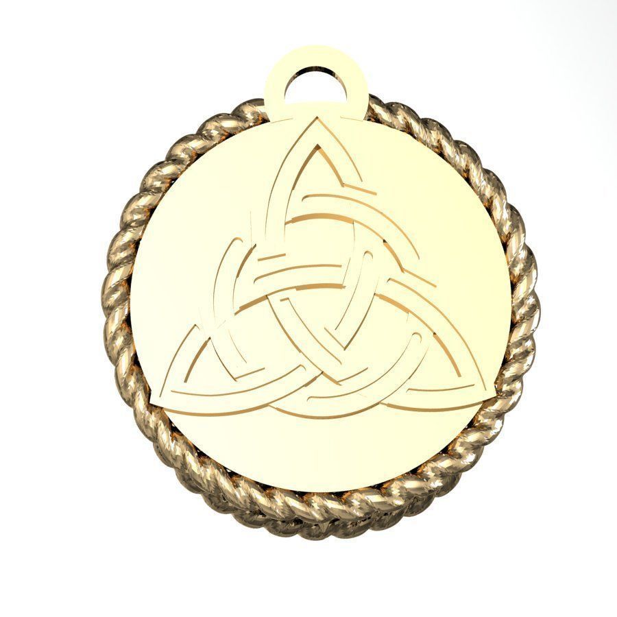 pendant with a bear oak leaves    3D model_1