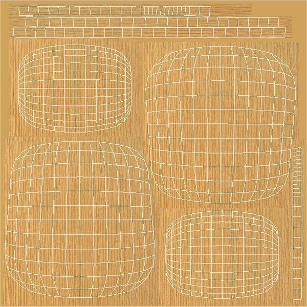 Chair wooden with chrome legs 3D model_5