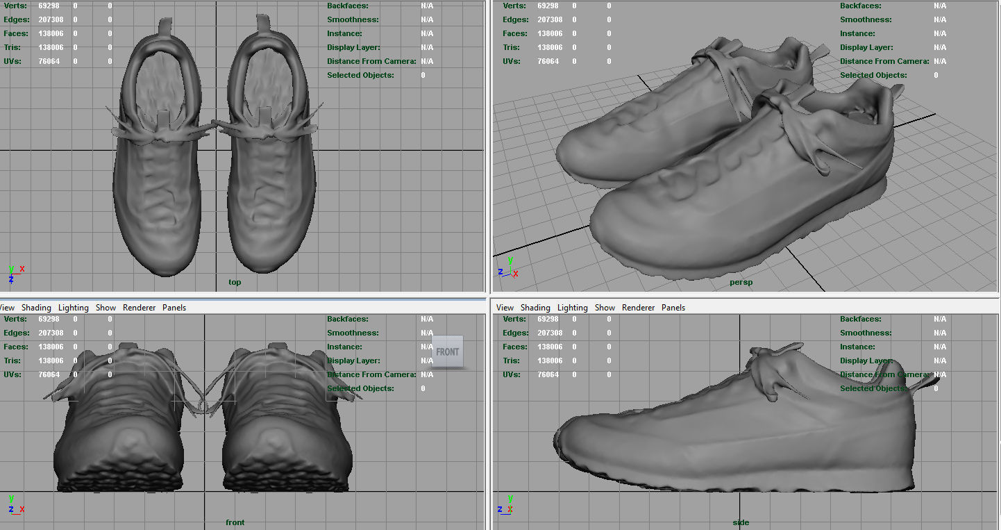 Trekking Sneakers Low-poly 3D model_9